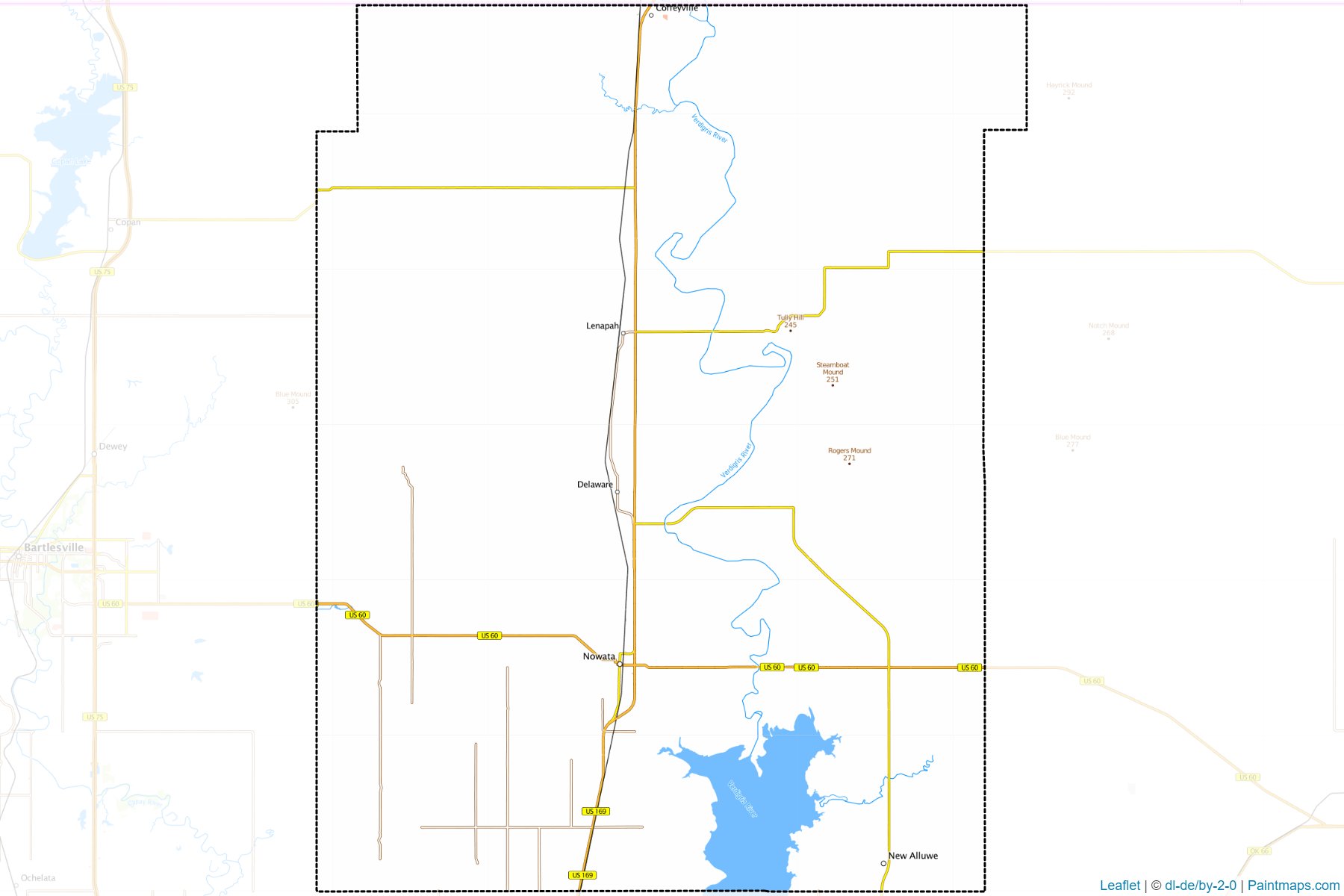 Nowata ilçesi (Oklahoma) Haritası Örnekleri-1