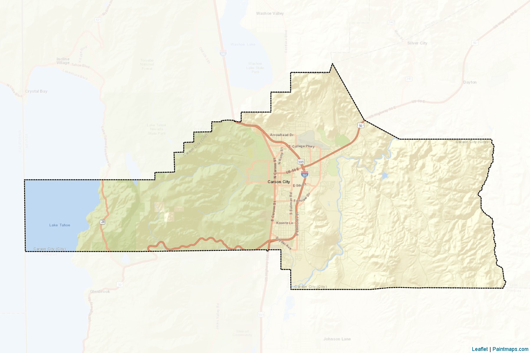 Carson City (Nevada) Map Cropping Samples-2