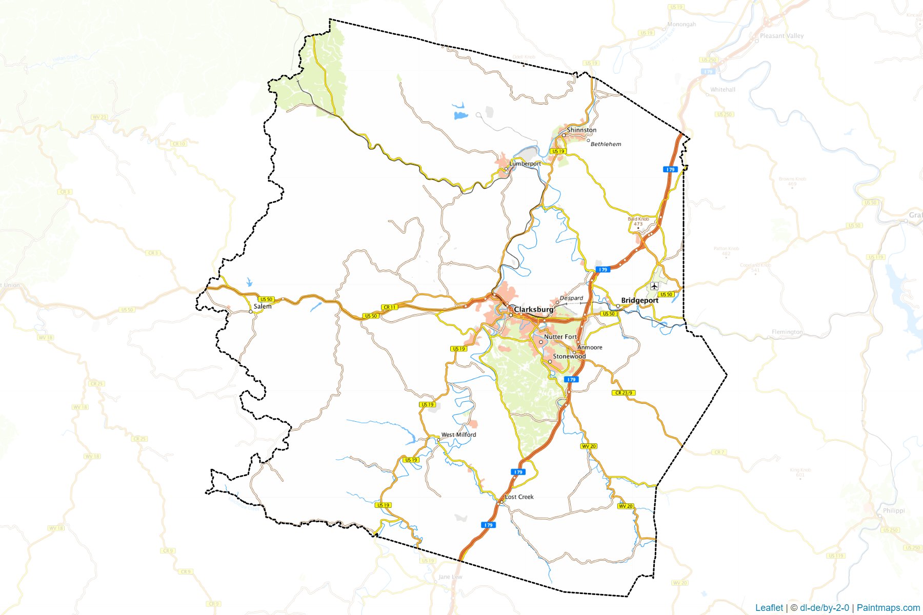 Muestras de recorte de mapas Harrison (West Virginia)-1