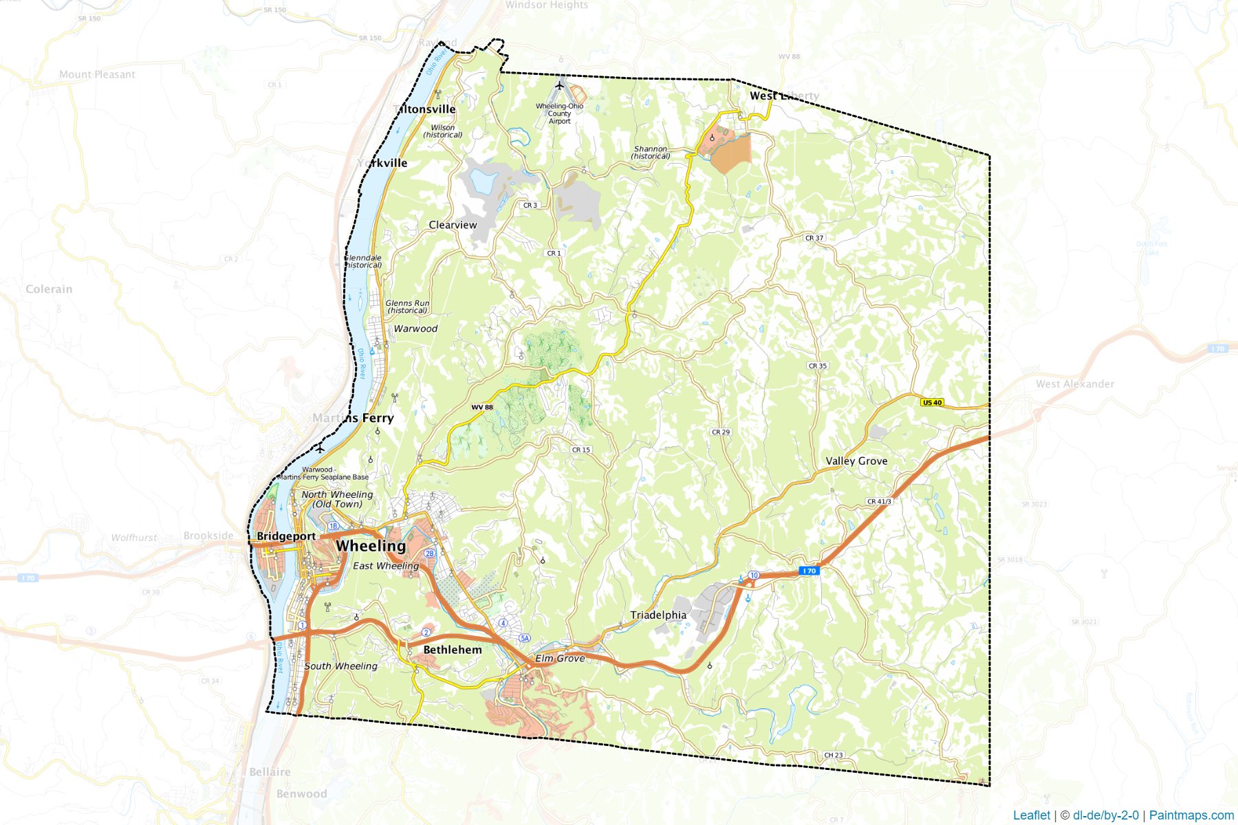 Muestras de recorte de mapas Ohio (West Virginia)-1