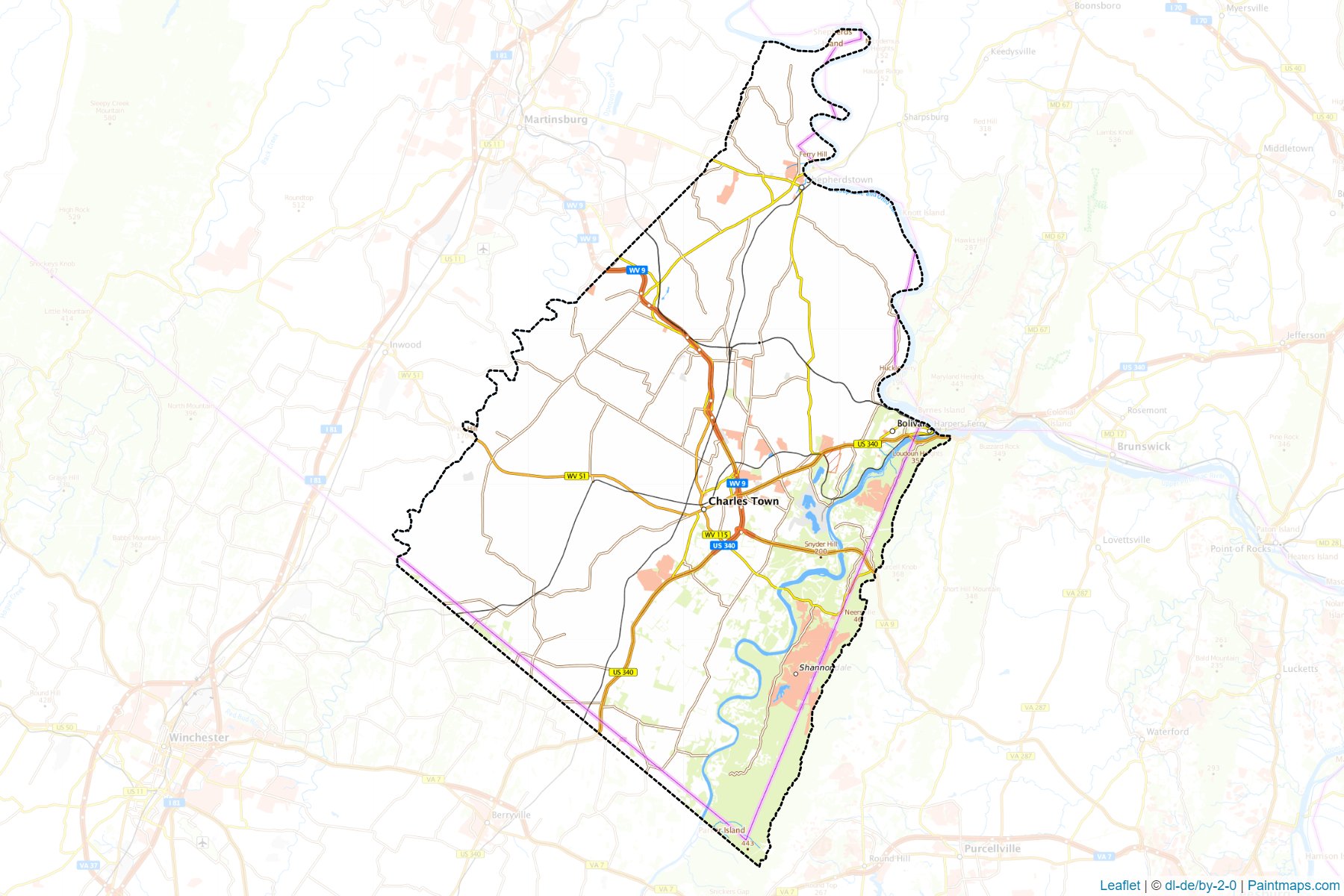 Muestras de recorte de mapas Jefferson (West Virginia)-1