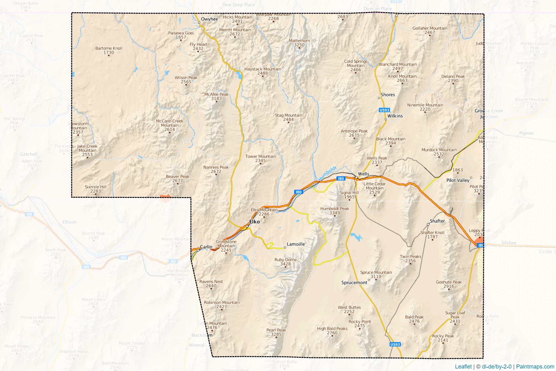 Elko (Nevada) Map Cropping Samples-1