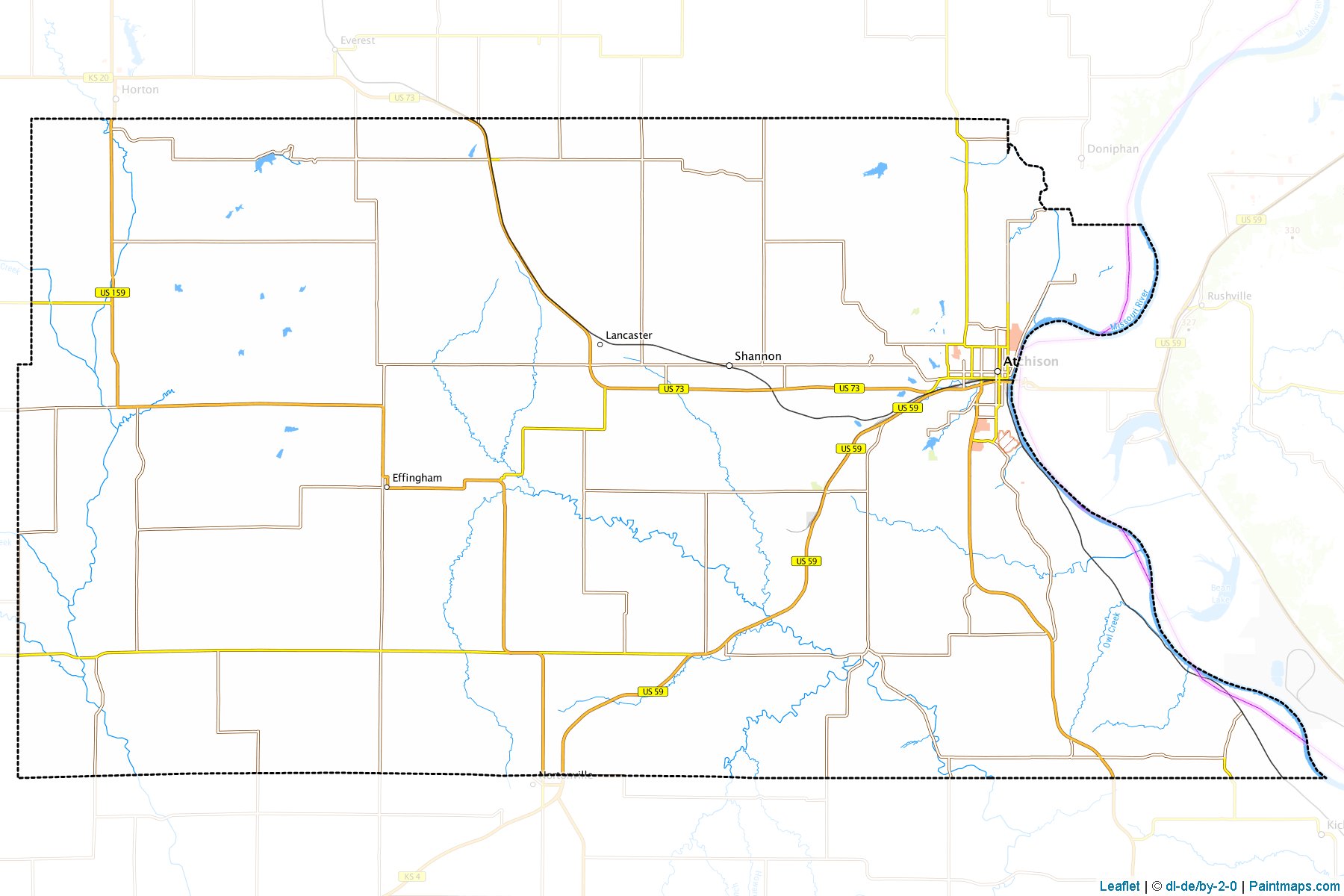 Muestras de recorte de mapas Atchison (Kansas)-1