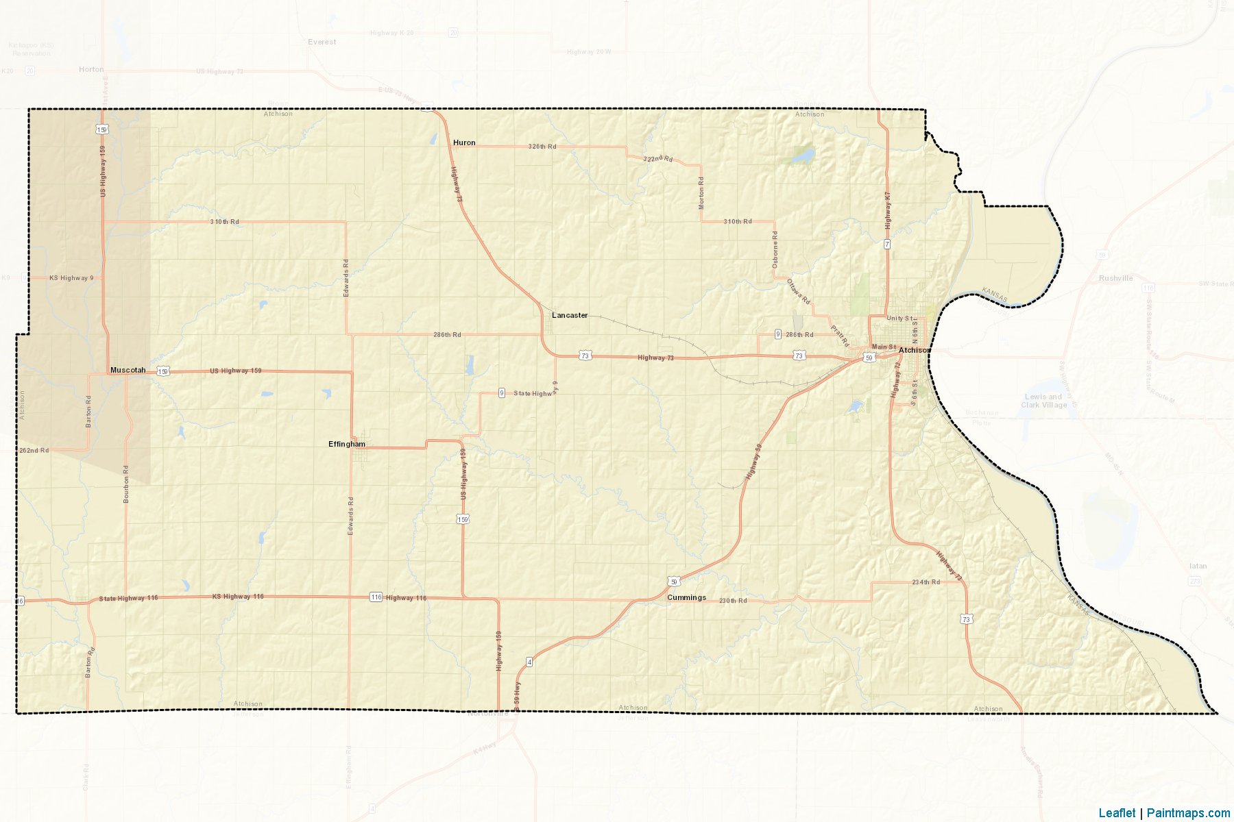 Muestras de recorte de mapas Atchison (Kansas)-2