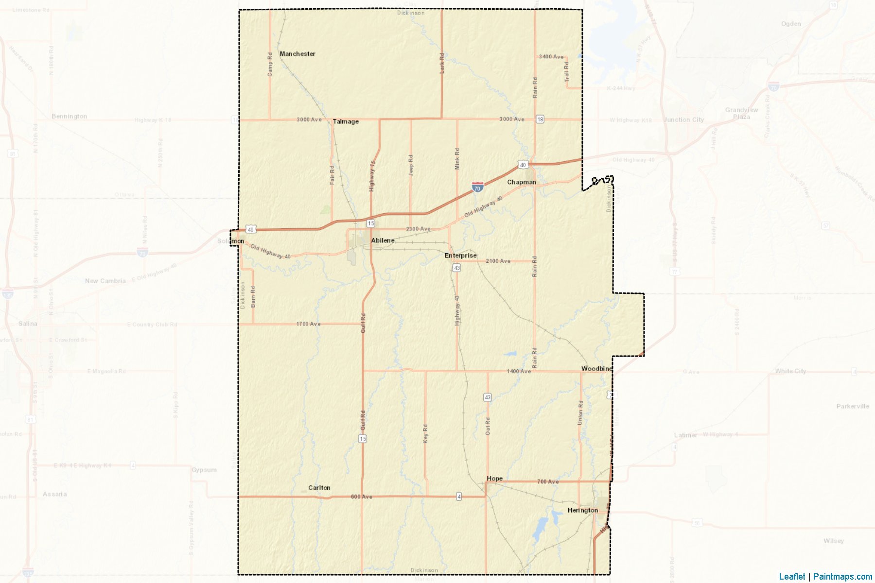 Dickinson (Kansas) Map Cropping Samples-2