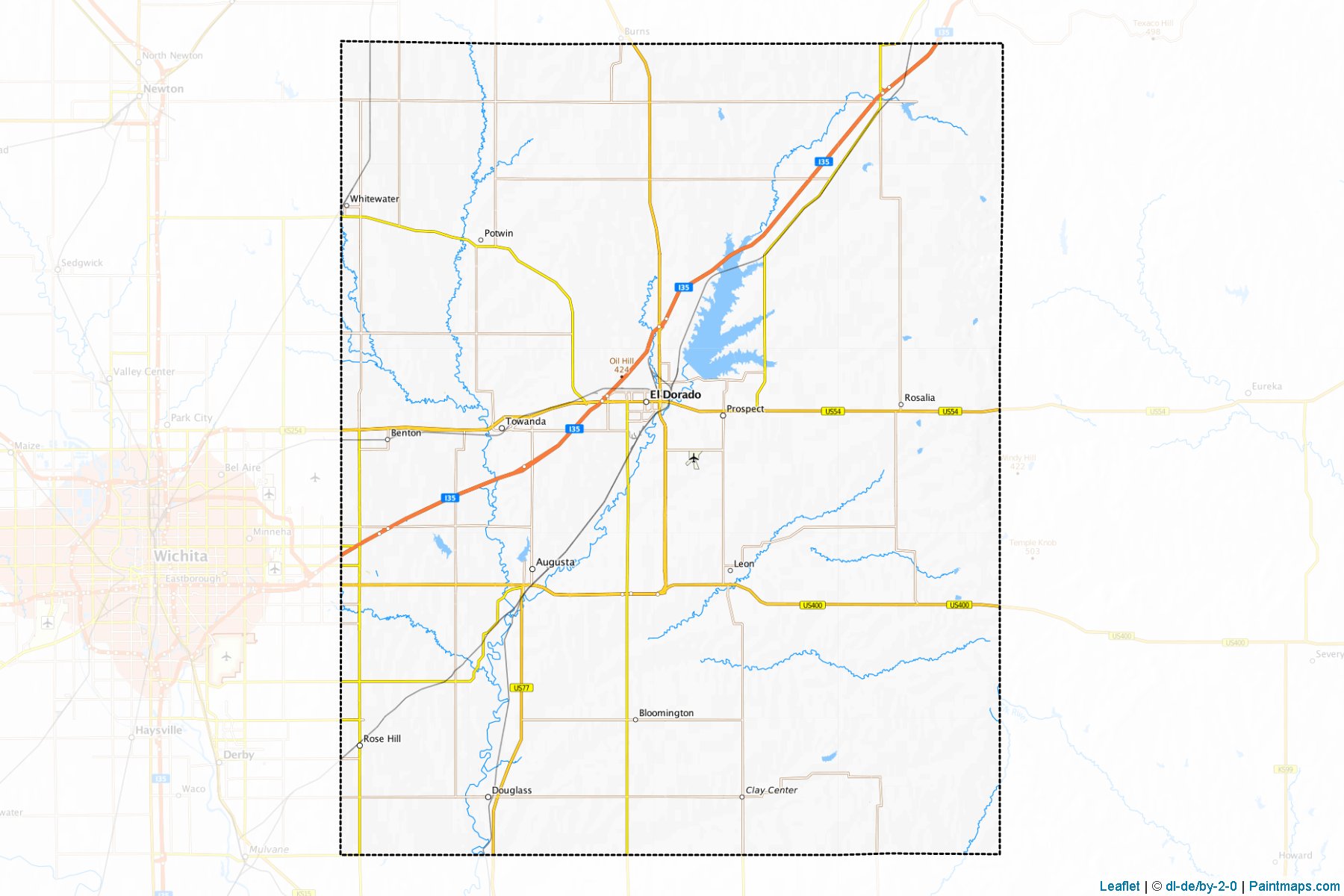 Butler County (Kansas) Haritası Örnekleri-1