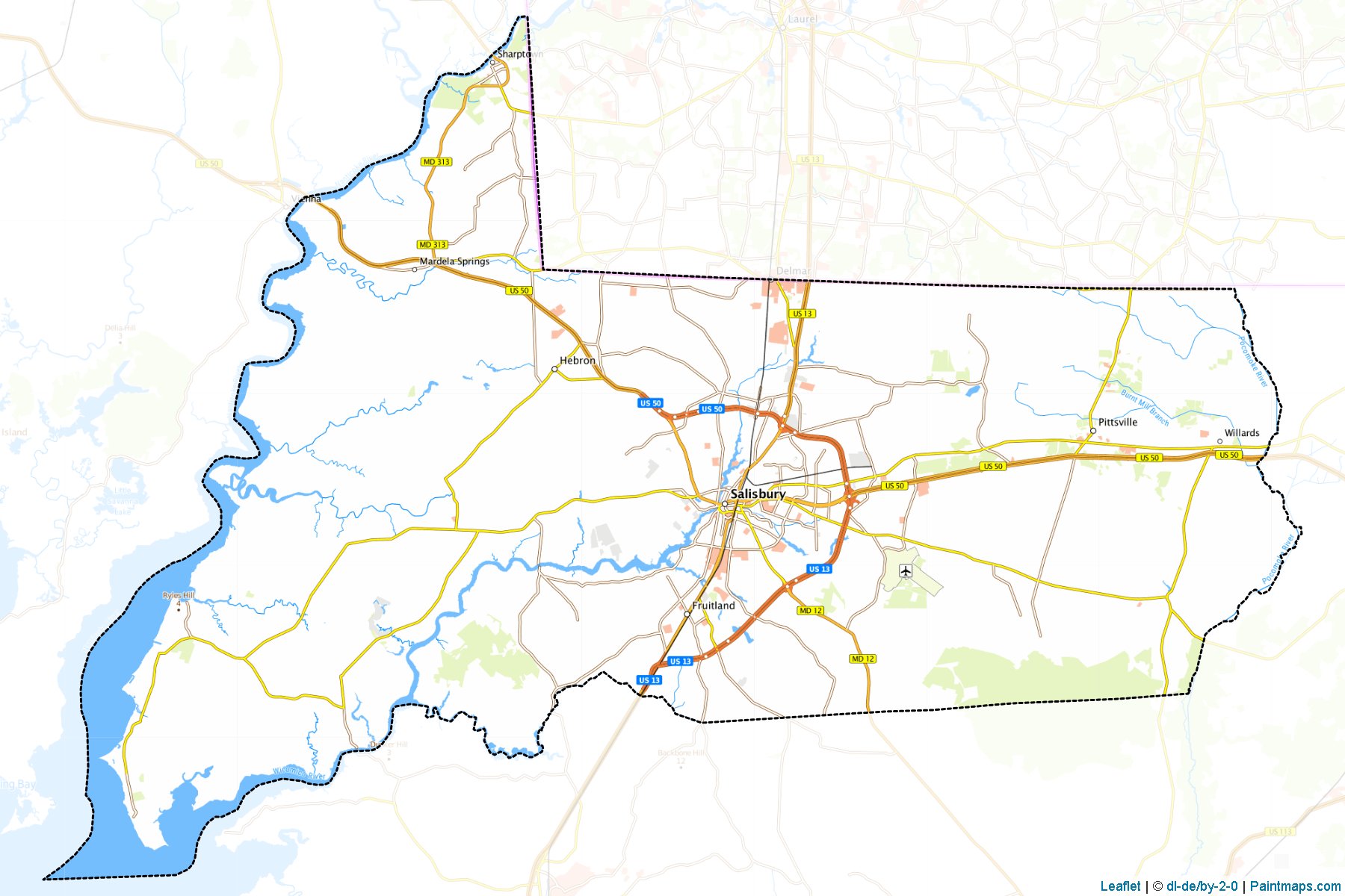 Wicomico (Maryland) Map Cropping Samples-1