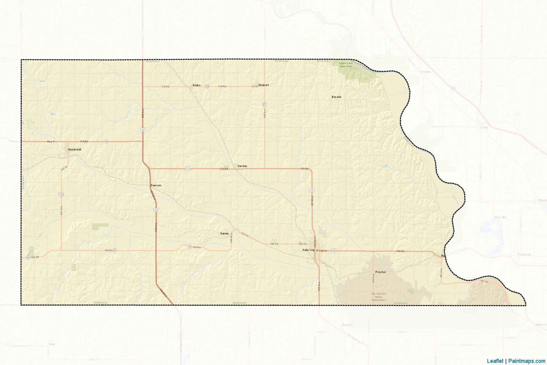 Muestras de recorte de mapas Richardson (Nebraska)-2