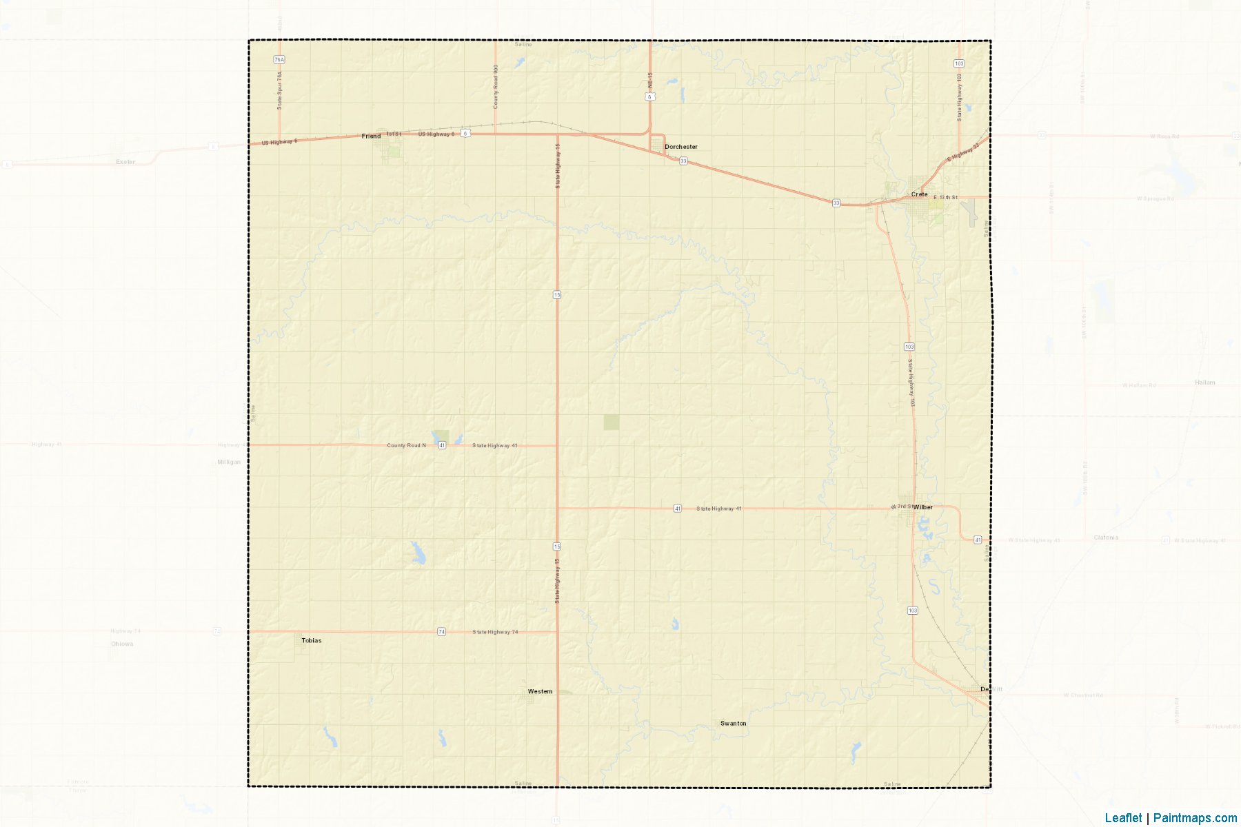 Muestras de recorte de mapas Saline (Nebraska)-2