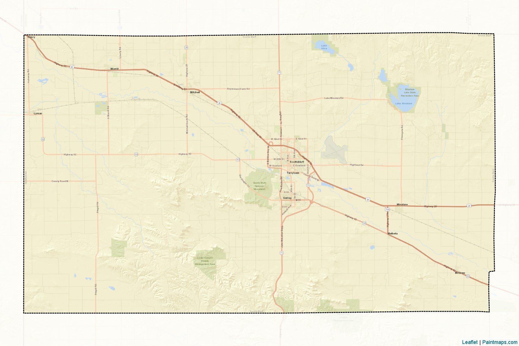 Scotts Bluff (Nebraska) Map Cropping Samples-2