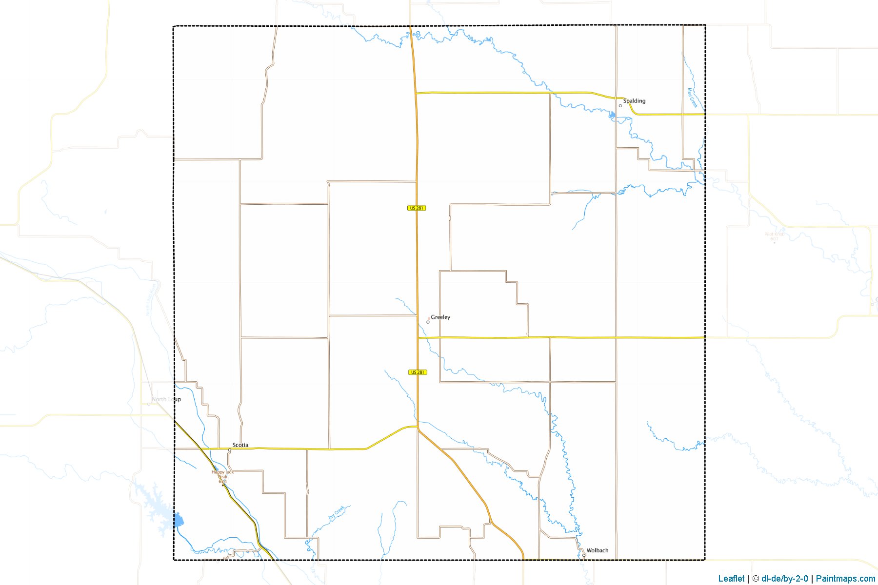 Muestras de recorte de mapas Greeley (Nebraska)-1