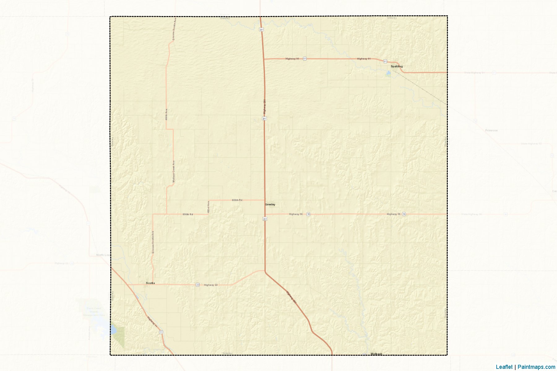 Muestras de recorte de mapas Greeley (Nebraska)-2