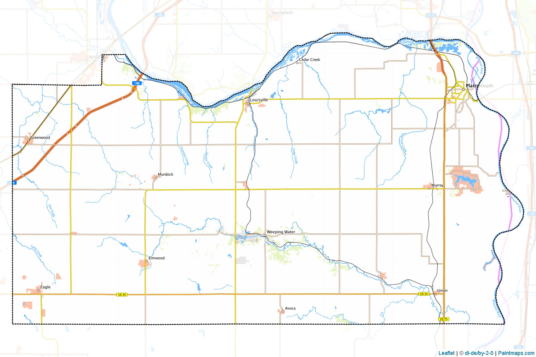 Cass County (Nebraska) Haritası Örnekleri-1