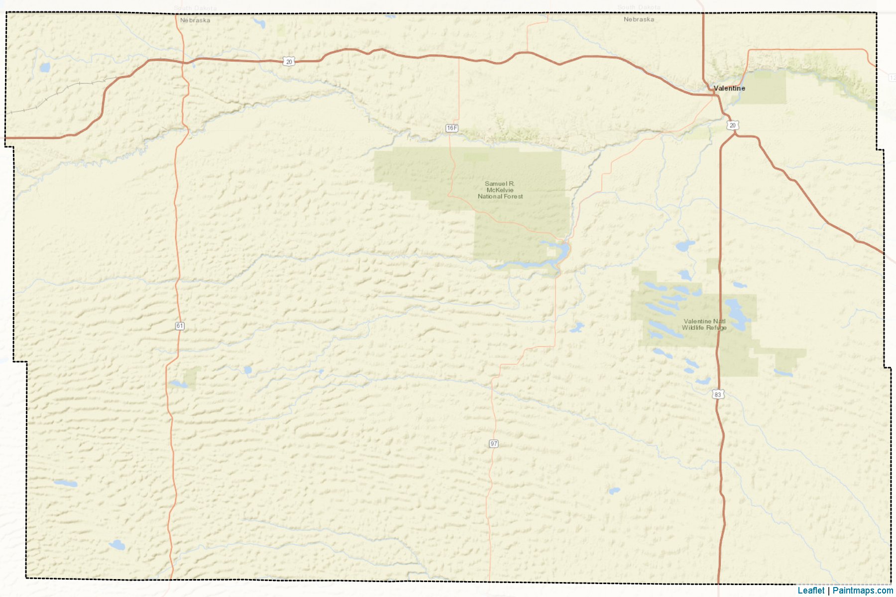 Muestras de recorte de mapas Cherry (Nebraska)-2