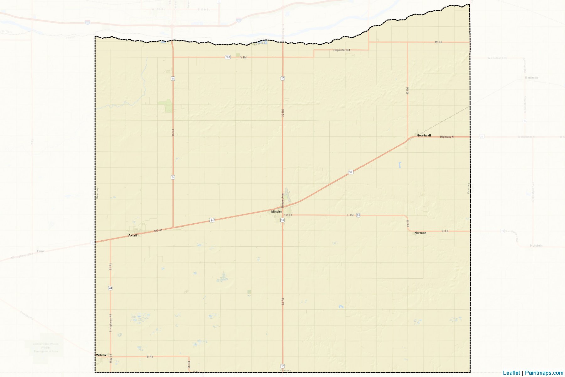 Muestras de recorte de mapas Kearney (Nebraska)-2