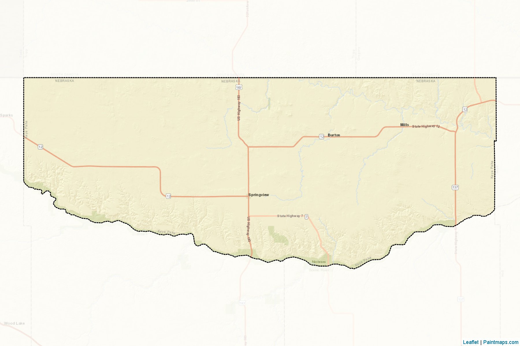 Keya Paha (Nebraska) Map Cropping Samples-2