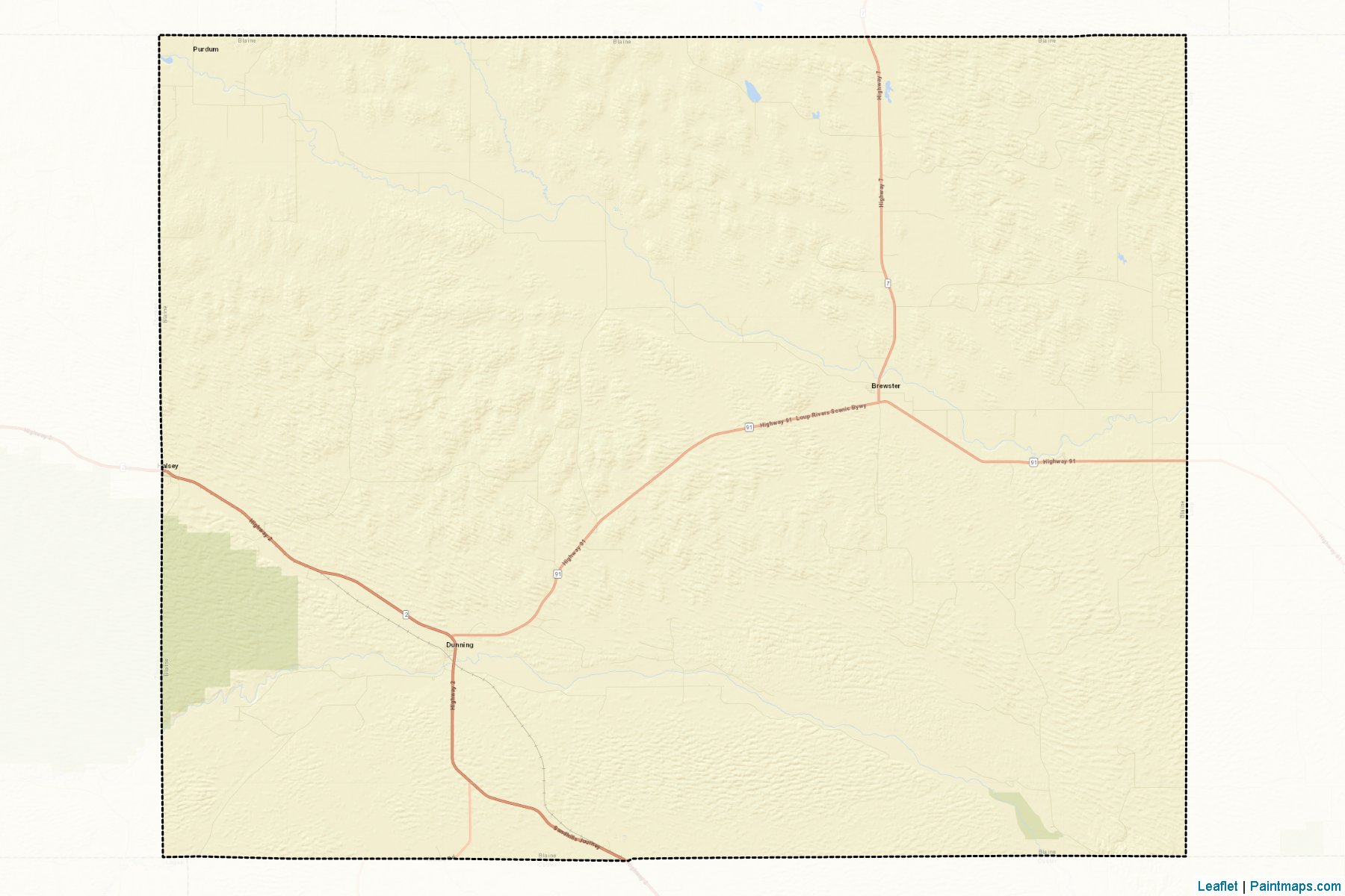 Muestras de recorte de mapas Blaine (Nebraska)-2