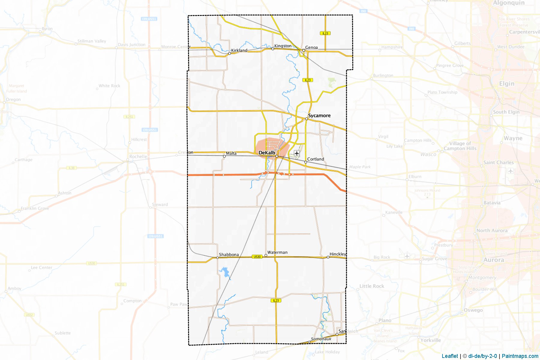 Muestras de recorte de mapas DeKalb (Illinois)-1