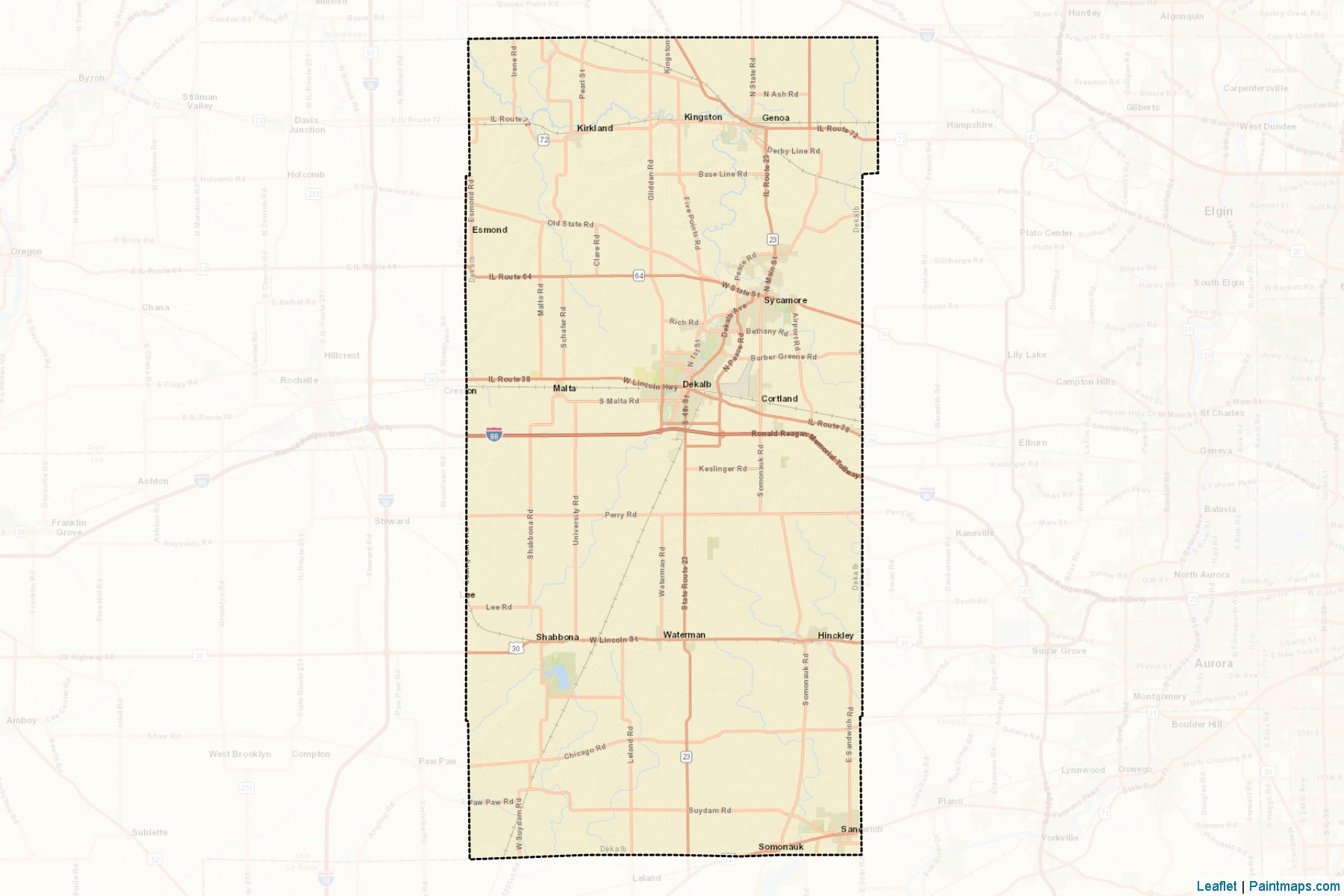 Muestras de recorte de mapas DeKalb (Illinois)-2