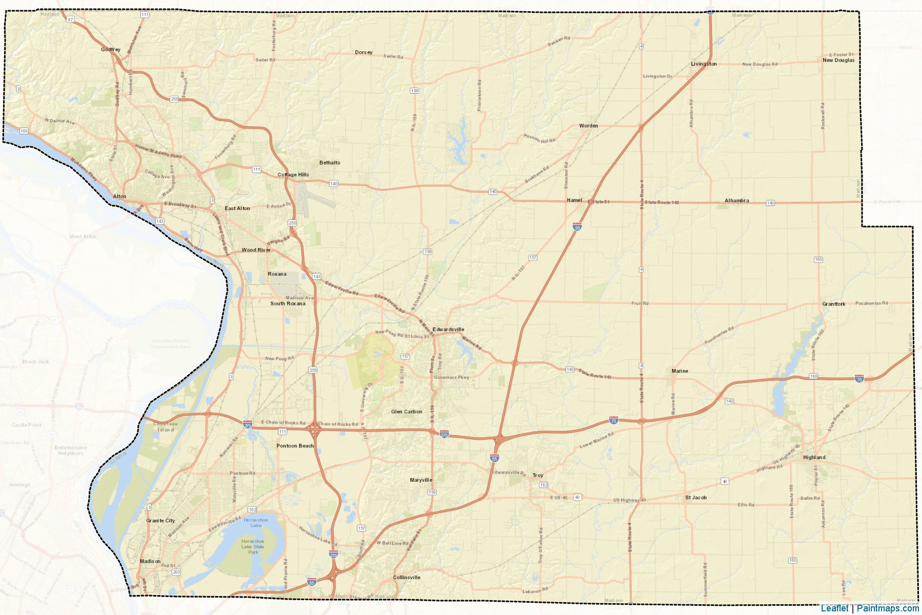 Madison County (Illinois) Haritası Örnekleri-2