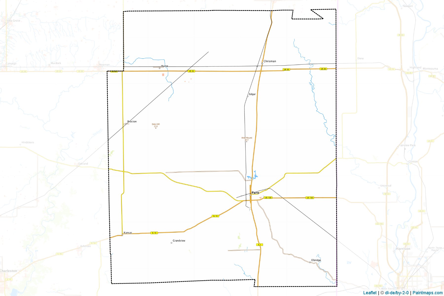 Muestras de recorte de mapas Edgar (Illinois)-1