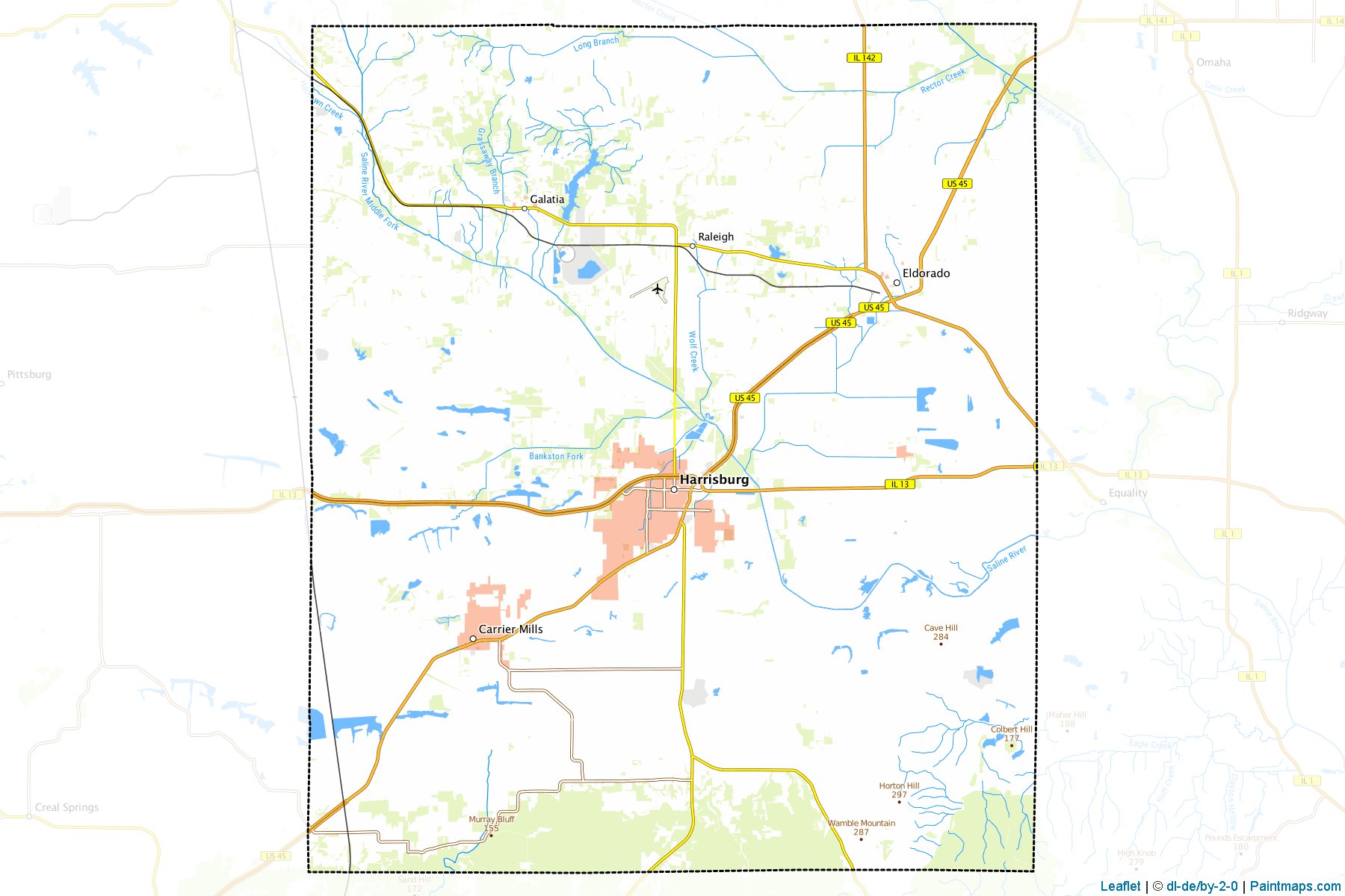 Muestras de recorte de mapas Saline (Illinois)-1