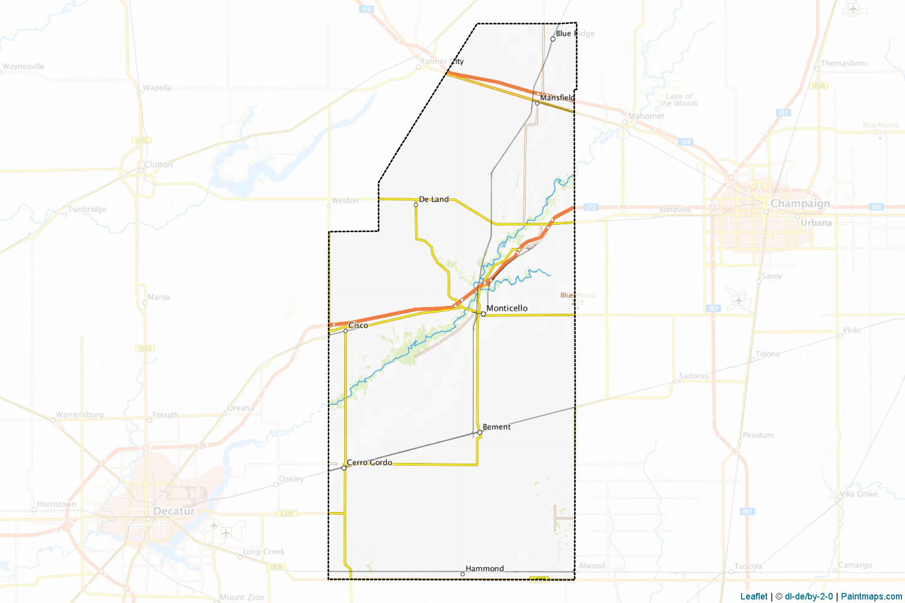 Muestras de recorte de mapas Piatt (Illinois)-1