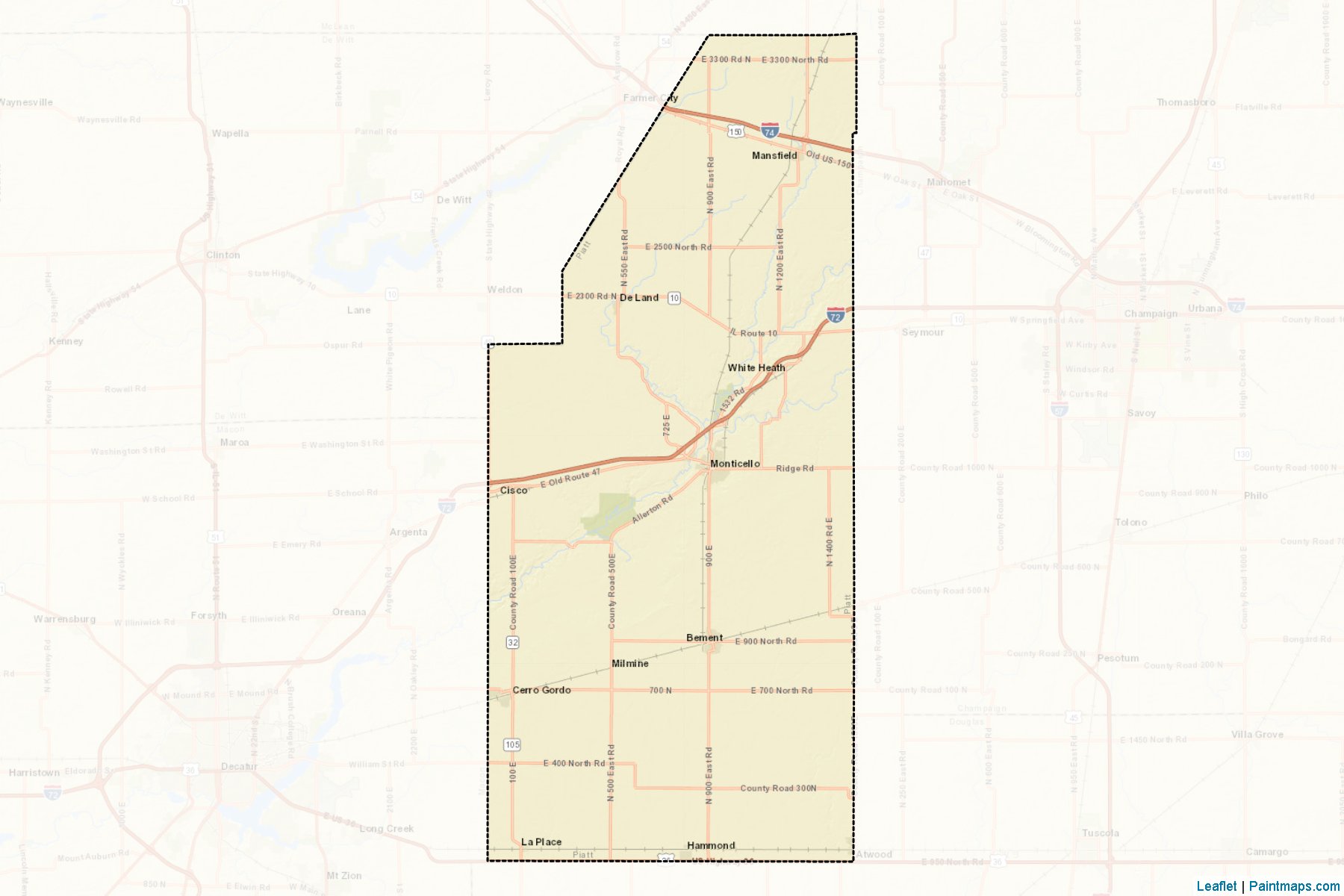 Muestras de recorte de mapas Piatt (Illinois)-2