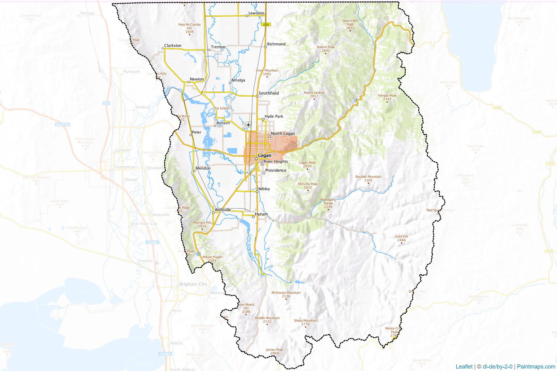 Cache County (Utah) Haritası Örnekleri-1