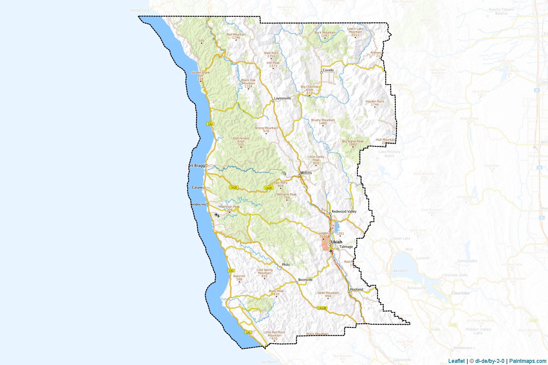 Mendocino (California) Map Cropping Samples-1