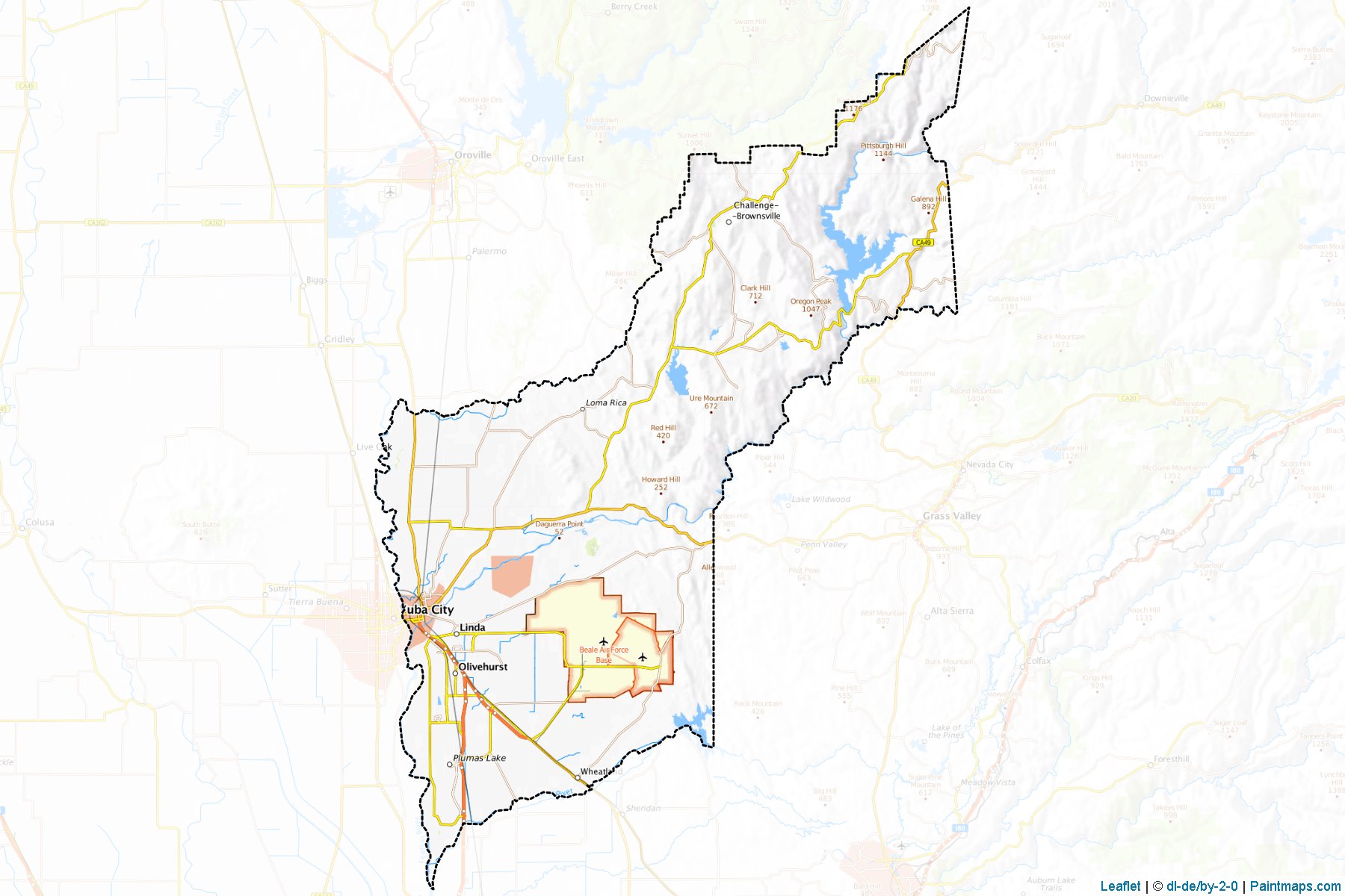 Muestras de recorte de mapas Yuba (California)-1