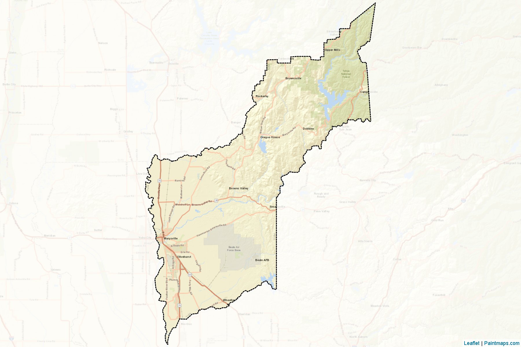 Muestras de recorte de mapas Yuba (California)-2