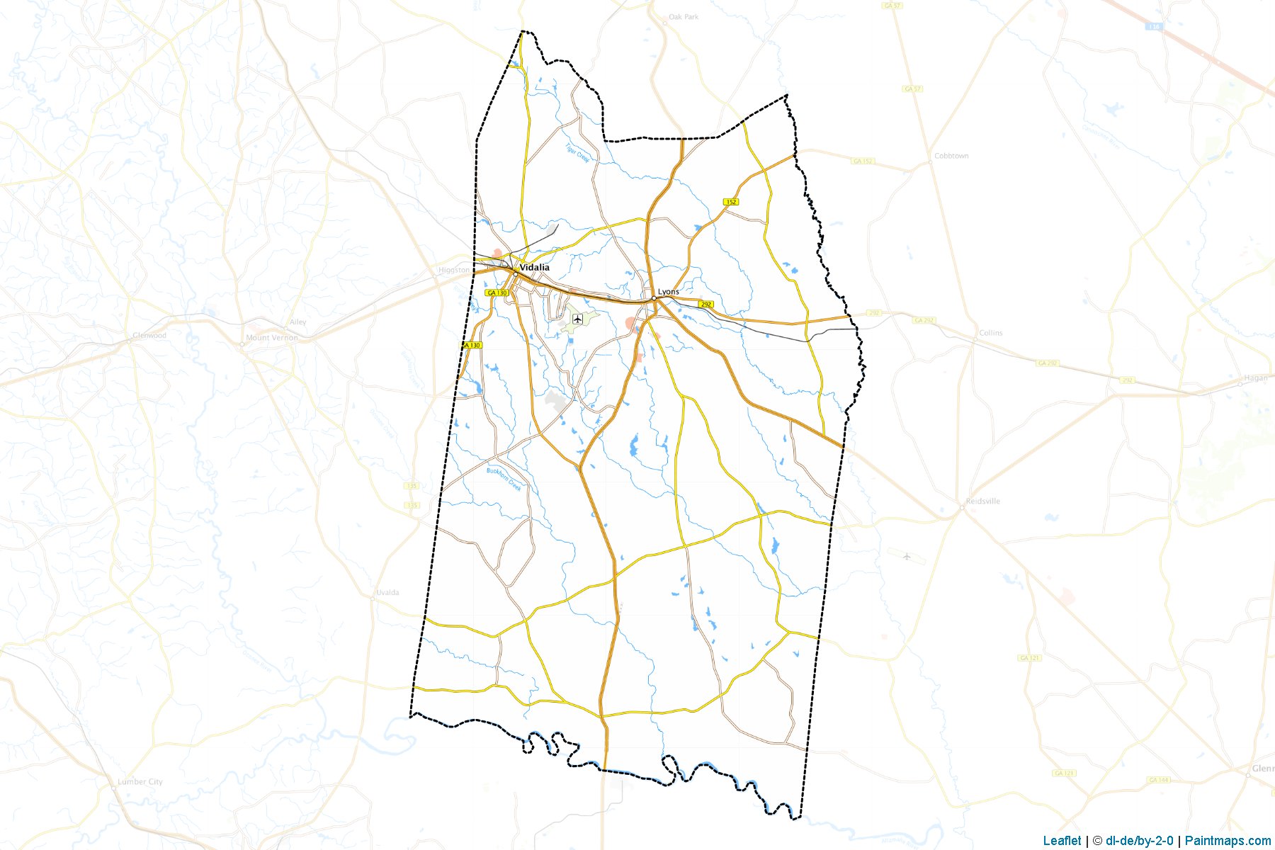 Muestras de recorte de mapas Toombs (Georgia)-1