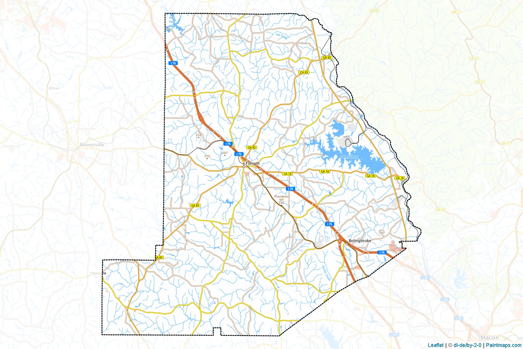 Muestras de recorte de mapas Monroe (Georgia)-1