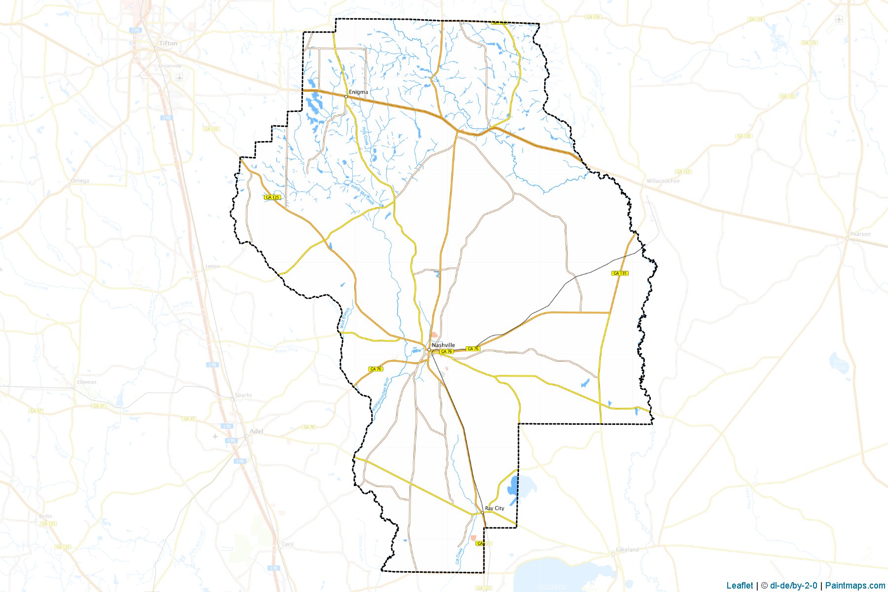 Berrien (Georgia) Map Cropping Samples-1