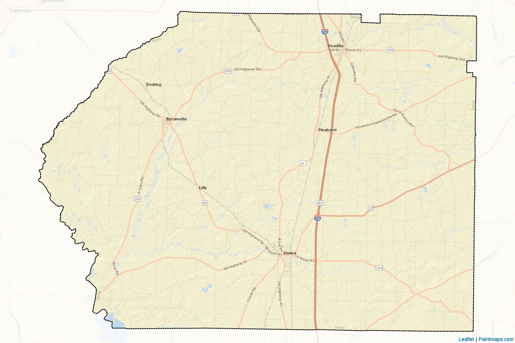 Muestras de recorte de mapas Dooly (Georgia)-2