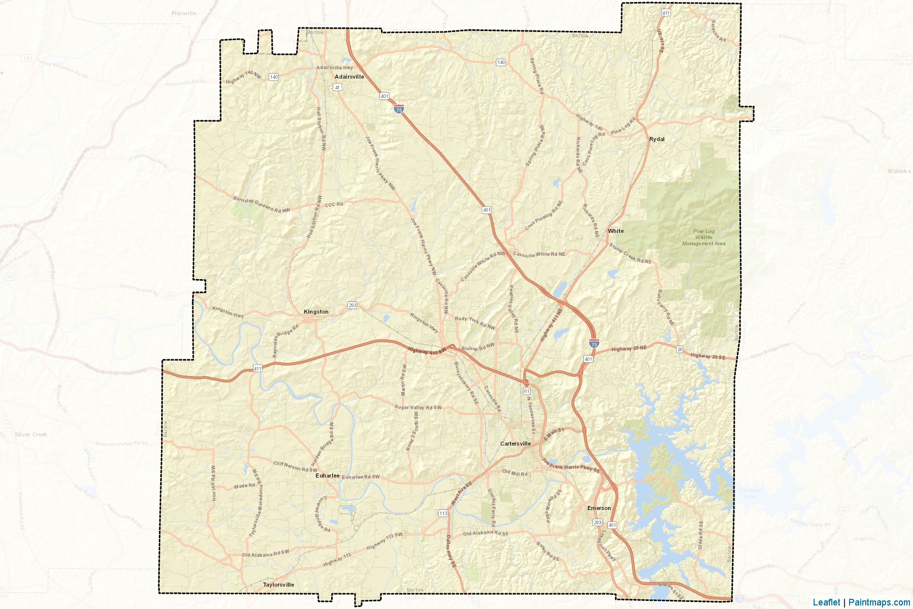 Bartow (Georgia) Map Cropping Samples-2