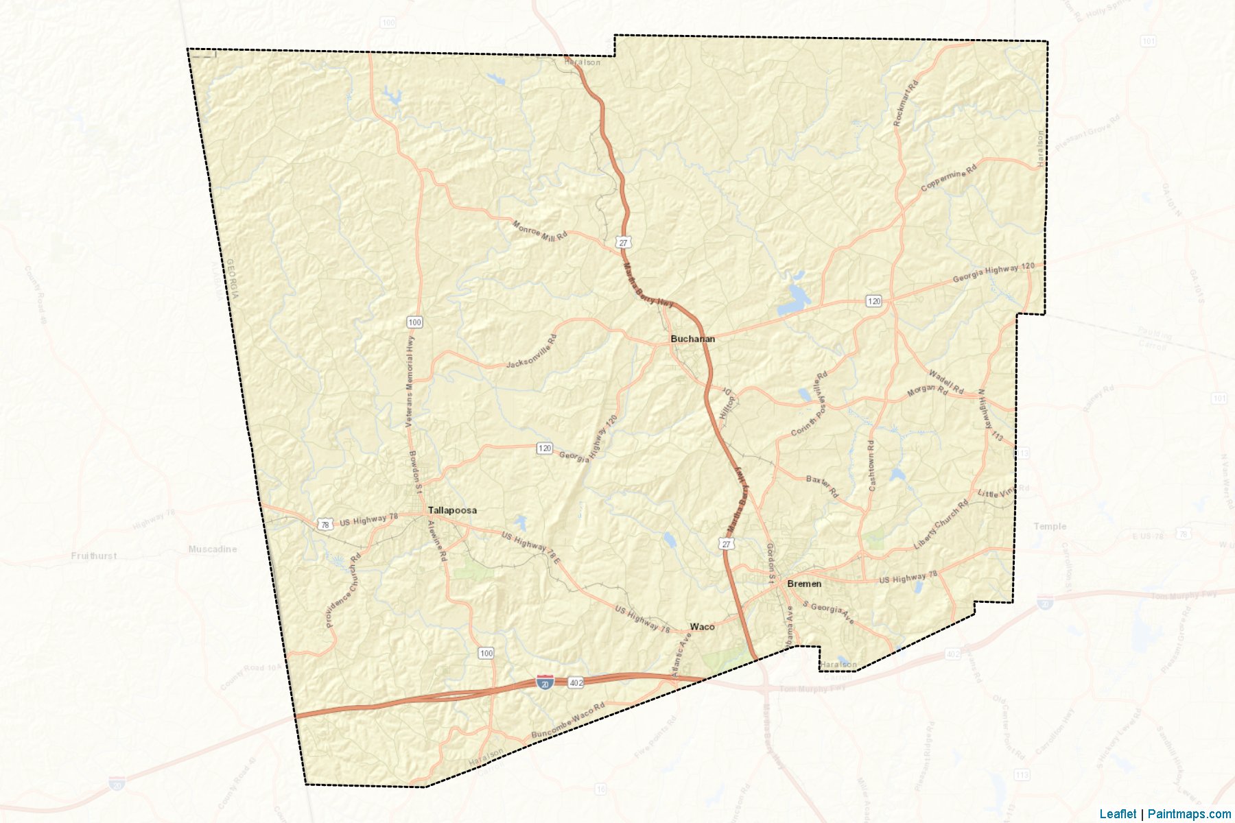 Haralson (Georgia) Map Cropping Samples-2