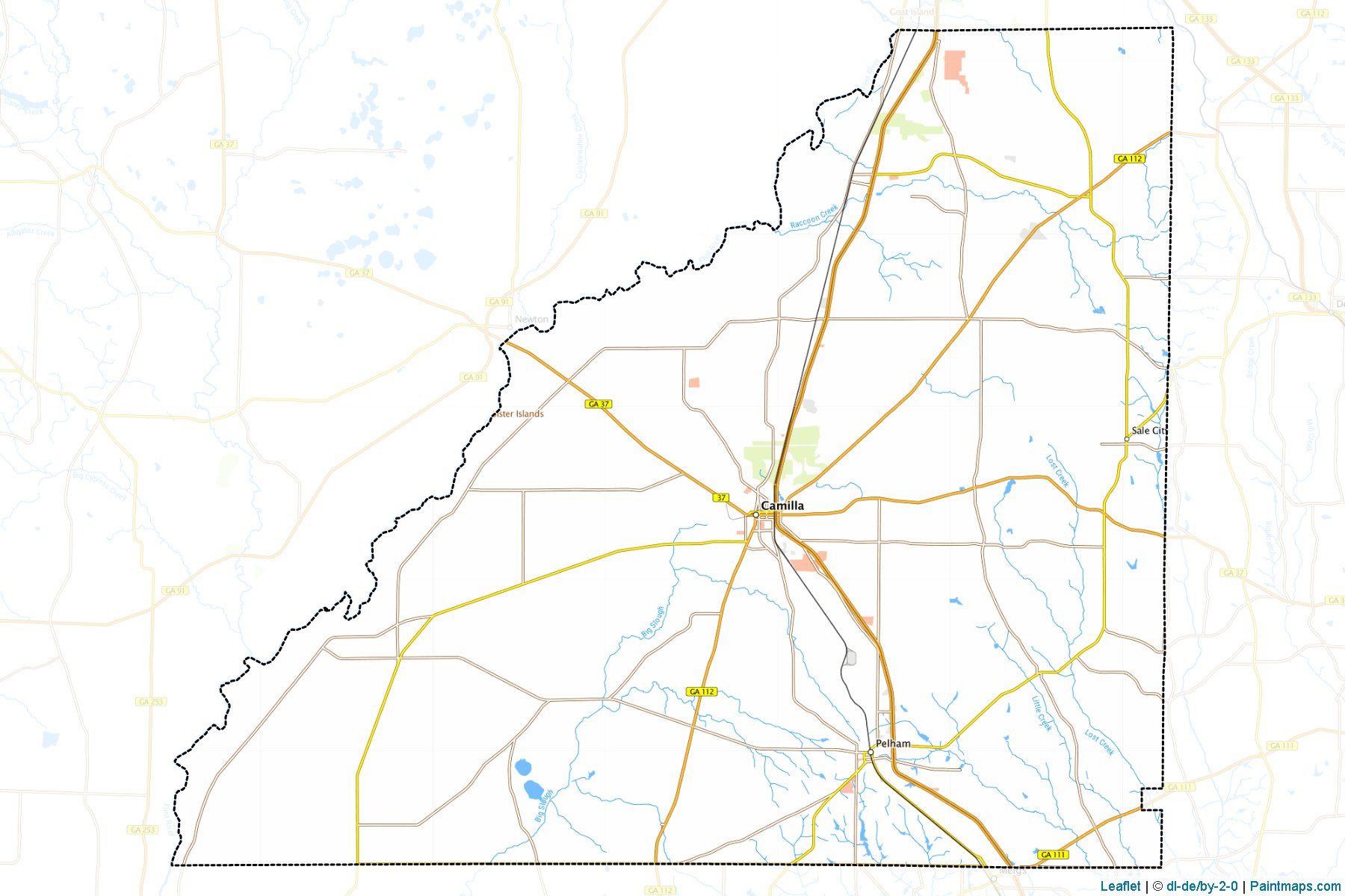 Muestras de recorte de mapas Mitchell (Georgia)-1