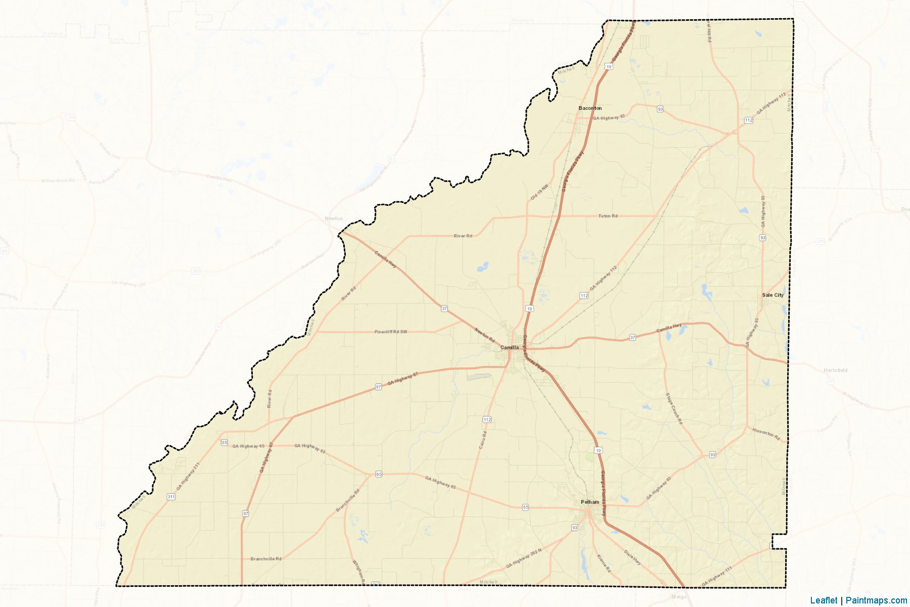 Muestras de recorte de mapas Mitchell (Georgia)-2