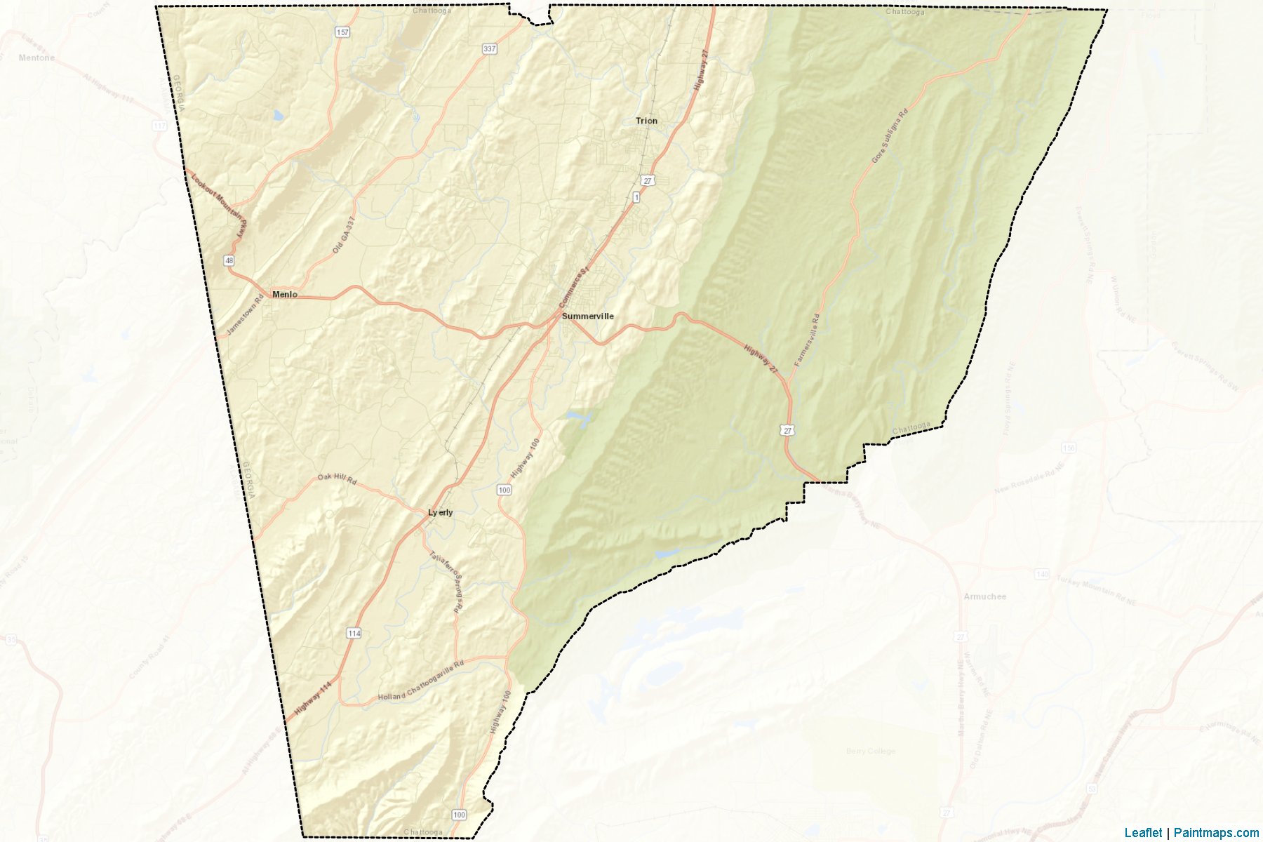 Chattooga (Georgia) Map Cropping Samples-2