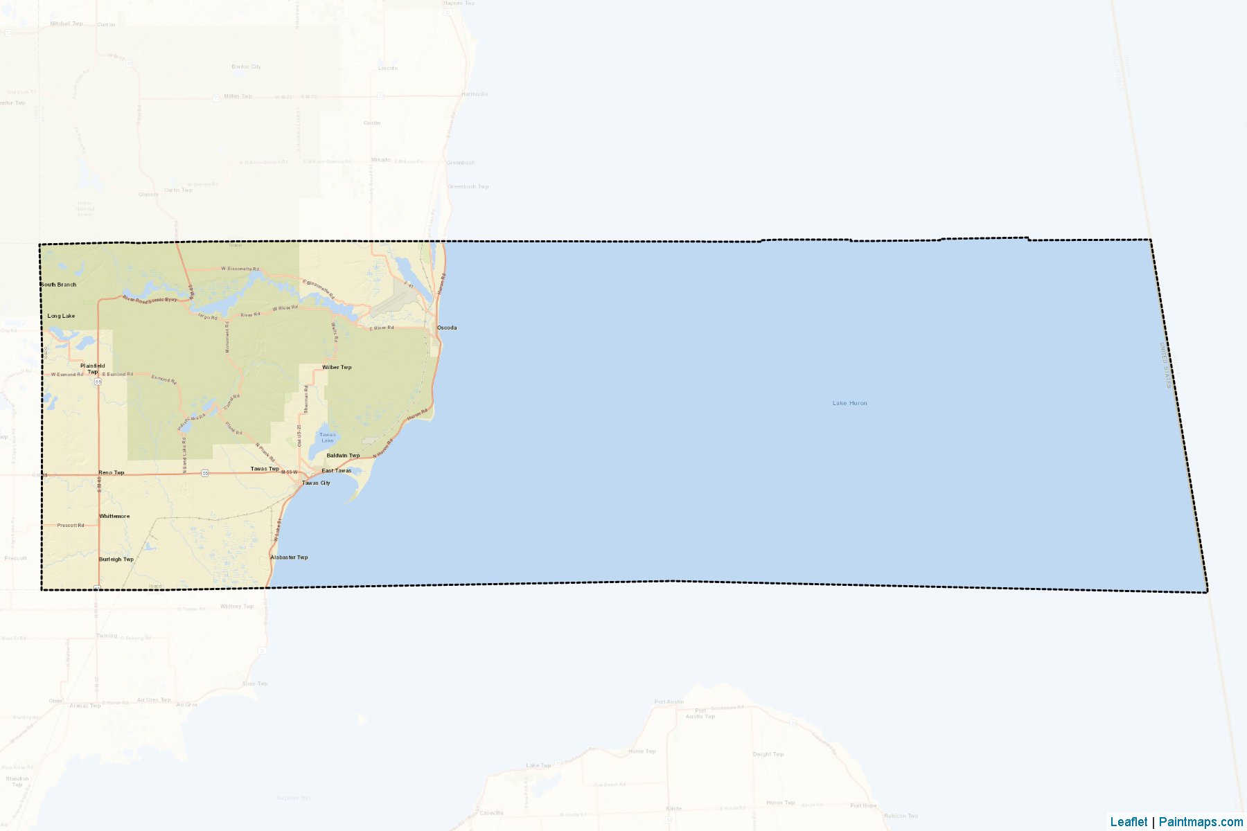 Iosco County (Michigan) Haritası Örnekleri-2