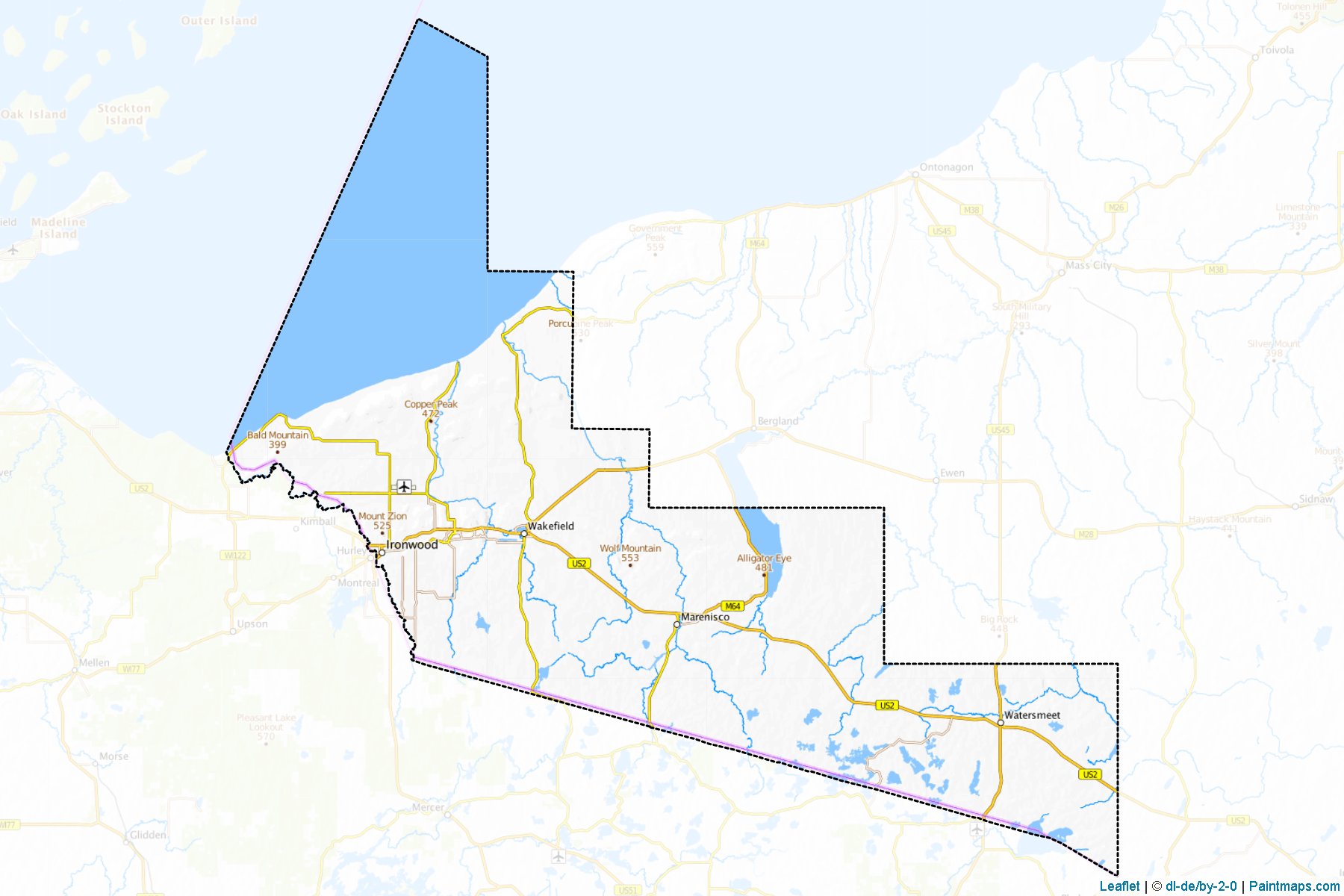 Gogebic (Michigan) Haritası Örnekleri-1