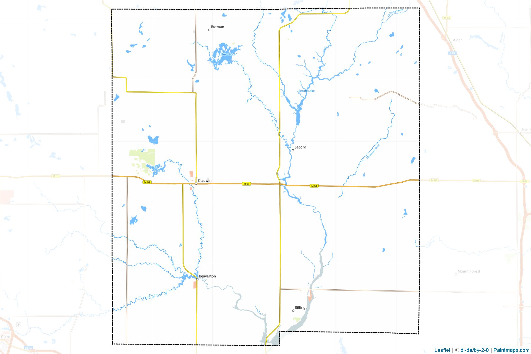 Gladwin (Michigan) Map Cropping Samples-1