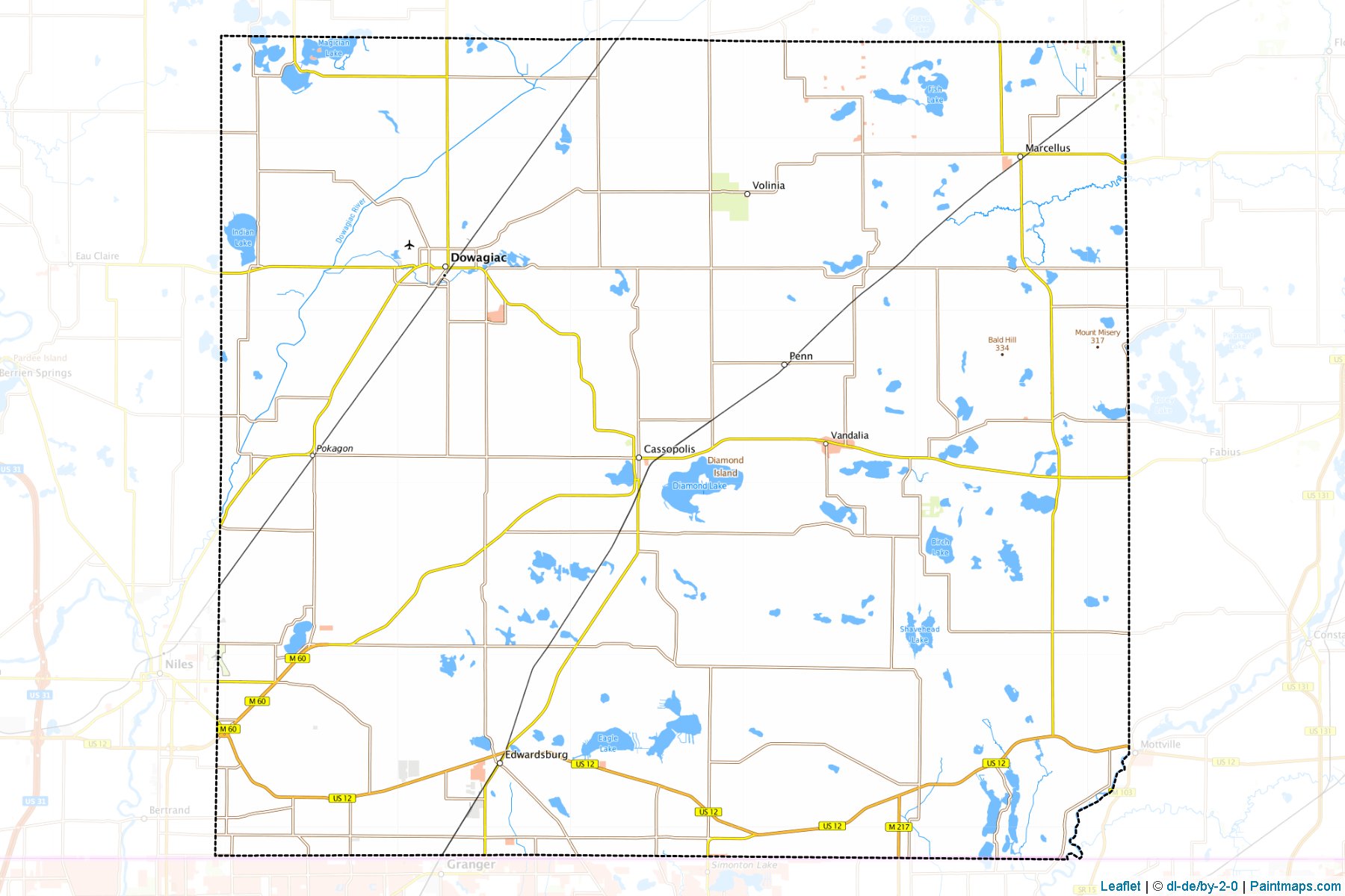 Muestras de recorte de mapas Cass (Michigan)-1