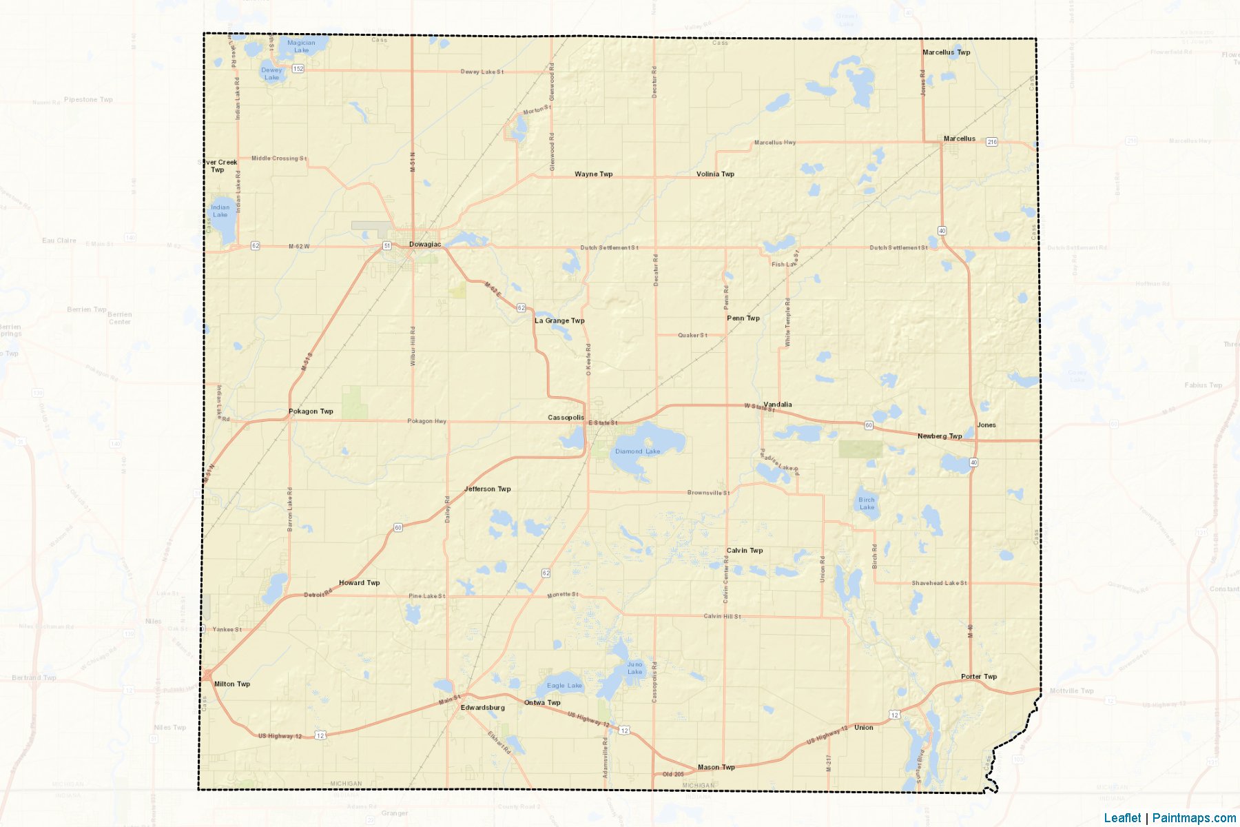 Muestras de recorte de mapas Cass (Michigan)-2