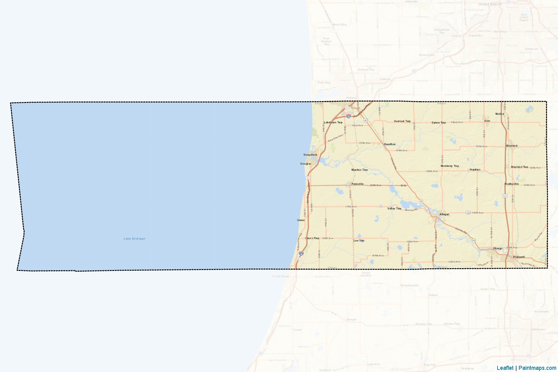 Allegan (Michigan) Map Cropping Samples-2