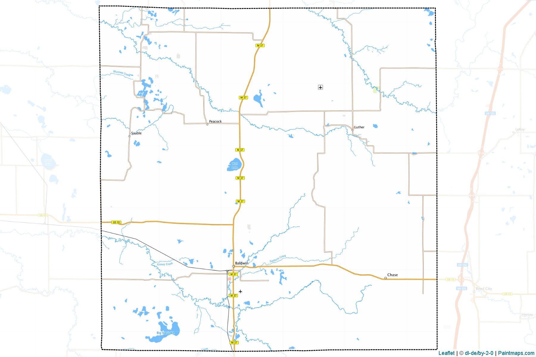 Muestras de recorte de mapas Lake (Michigan)-1