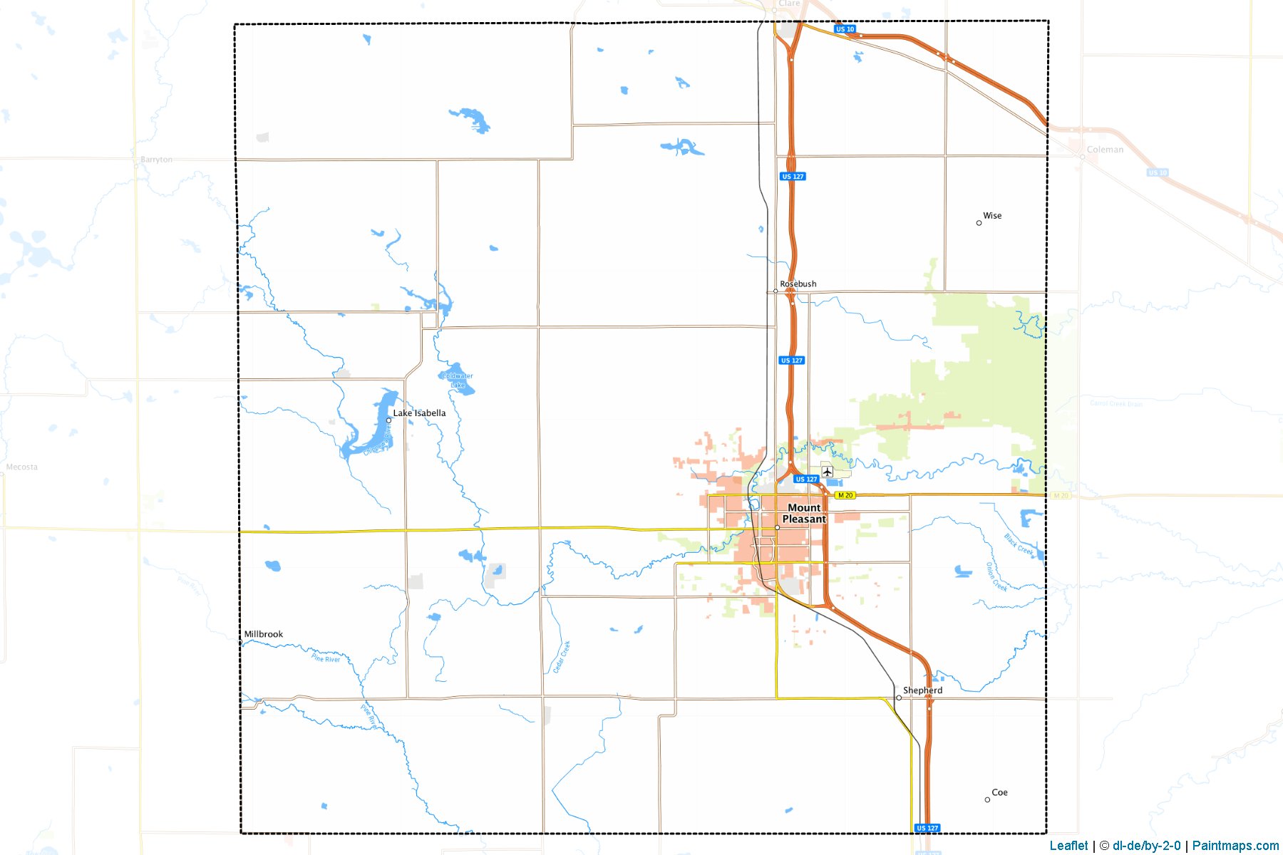 Muestras de recorte de mapas Isabella (Michigan)-1