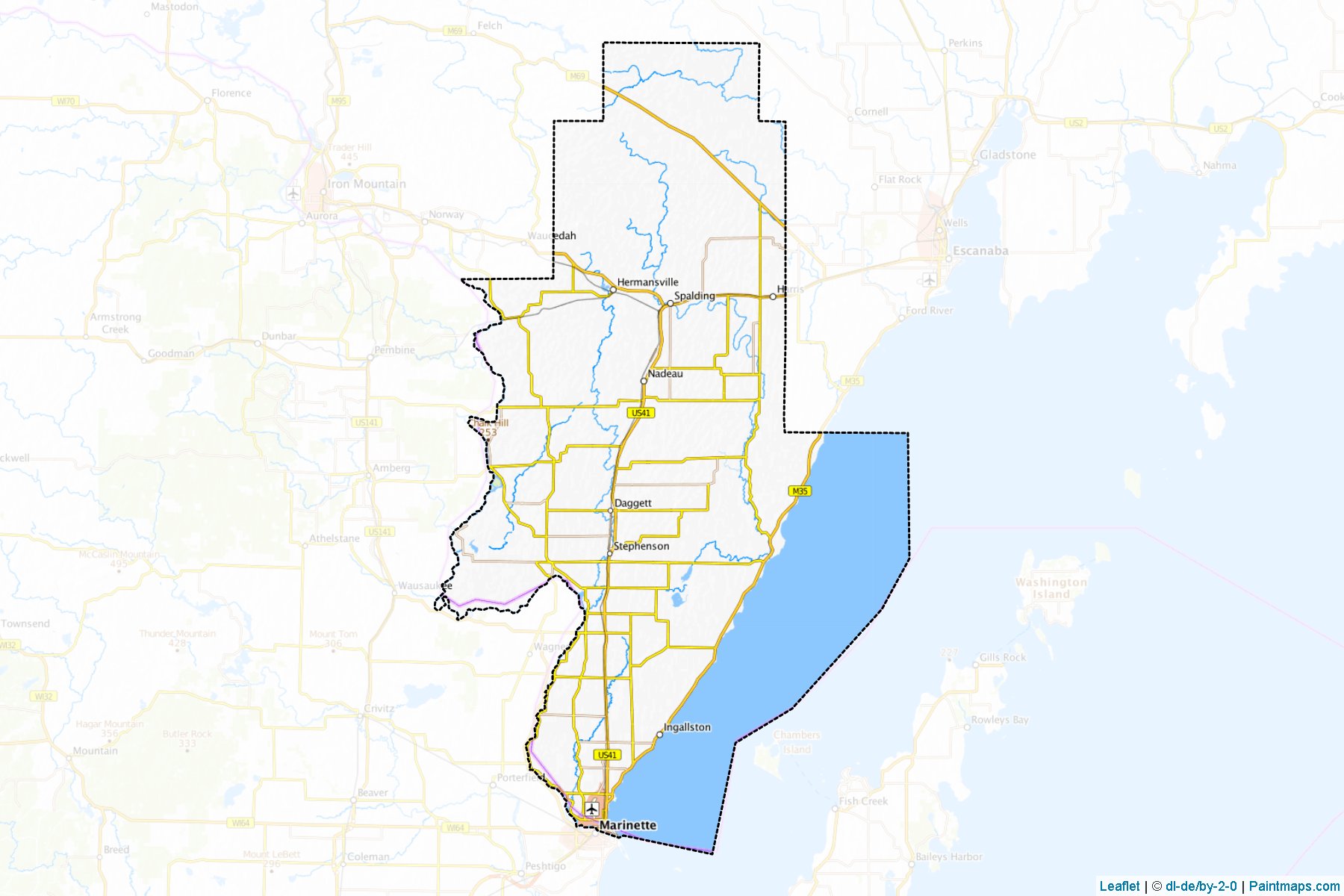 Menominee (Michigan) Map Cropping Samples-1